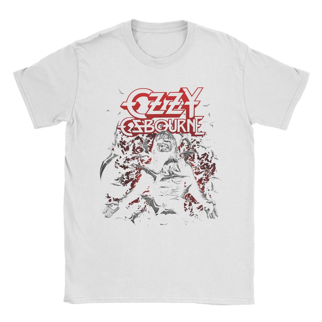 Novelty Heavy Metal Rock Ozzy Osbourne Bats T-Shirts for Men O Neck Cotton T Shirts Short Sleeve Tees Summer Clothing
