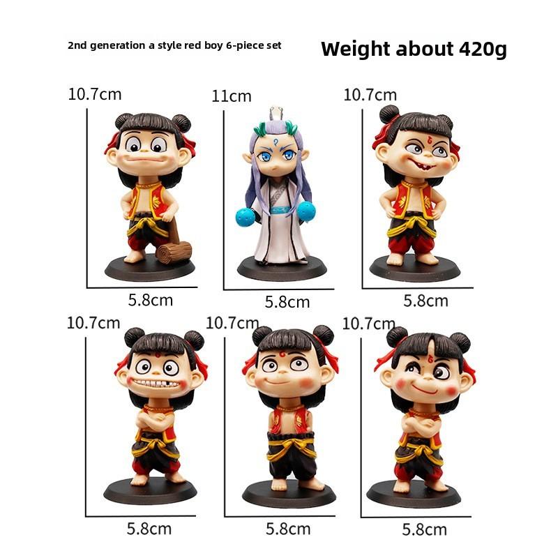 Pvc Nezha Mythical Figurines Collection For Desktop Decor And Playroom Display