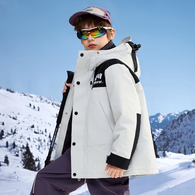 New Children's Three-in-one Jacket Down Liner Outdoor Windproof Waterproof Detachable Down Jacket