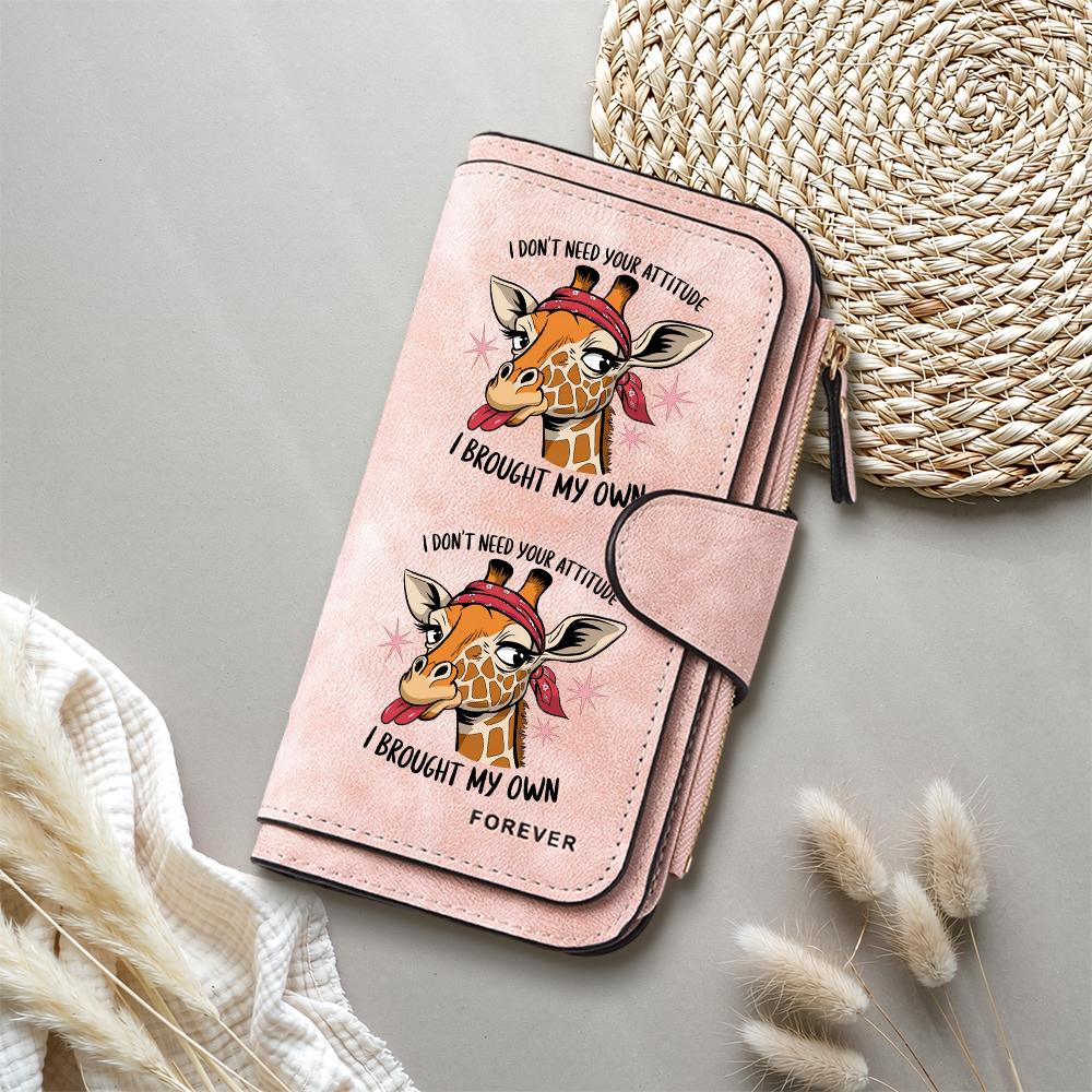 Giraffe Print Long Wallet Fashionable PU Leather Purse Multi Card Holder for Women