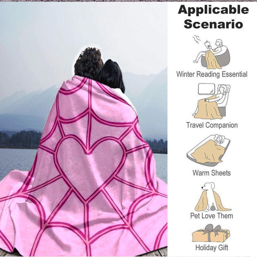1pc Heart Web Blanket Warm, Cozy, And Soft, Suitable for Sofas, Beds, Cars, And Office Use.Perfect for Camping And Travel, Making It a Great Gift for