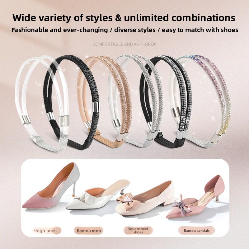 Einzelner Strass-Schuhband-Anti-Rutsch-Zubehör, Einfaches Anlegen zum Sichern der Schuhe & Verhindern des Herausrutschens der Ferse
