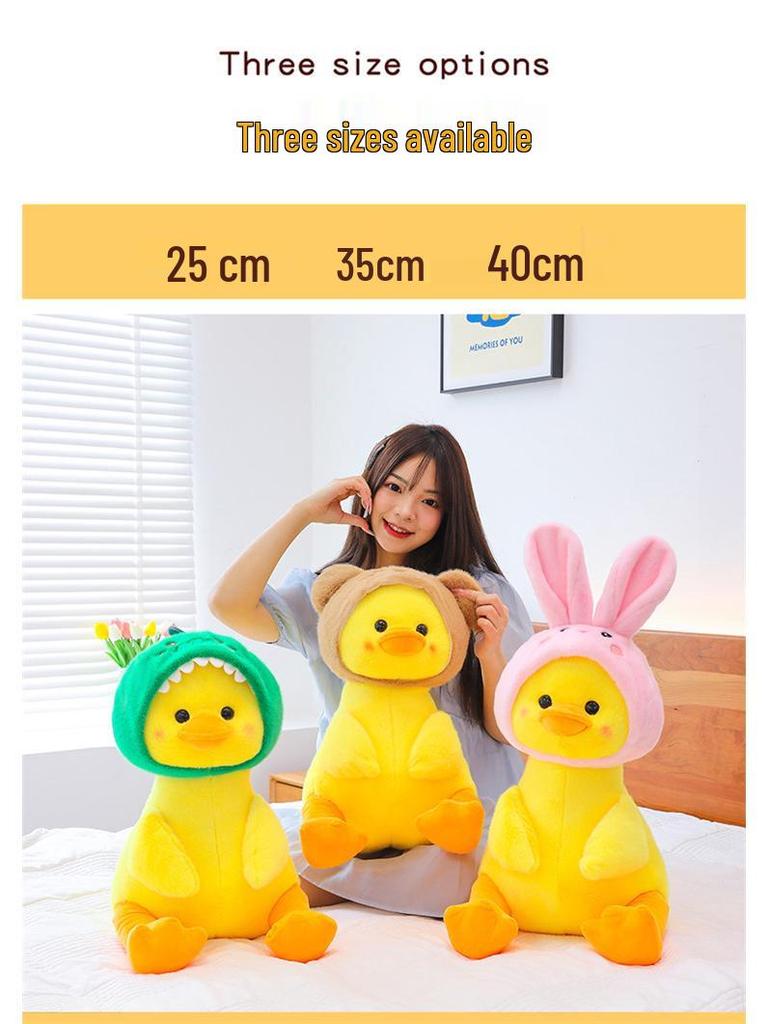 Cuddly Yellow Duck Doll Plush Toy and Pillow