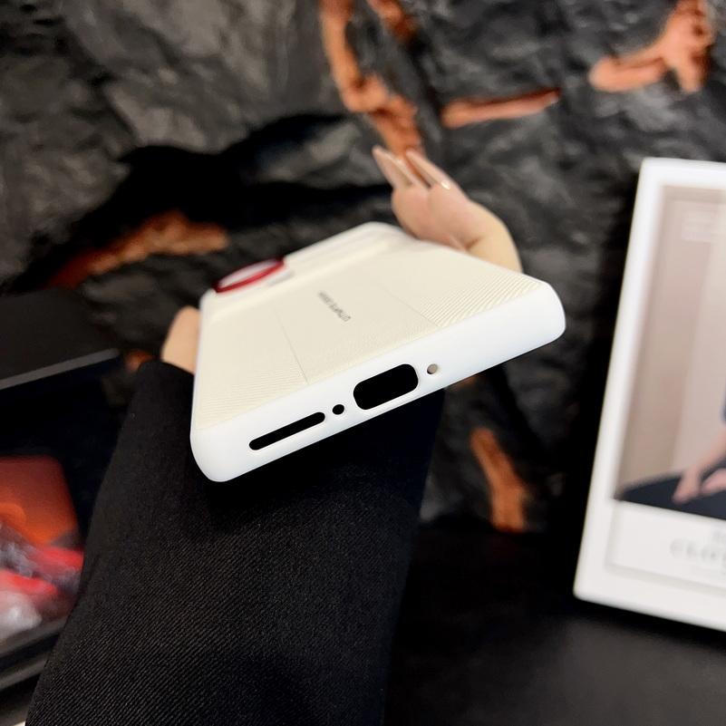 Red Camera Frame with Luxury Textured Case For ZTE nubia Z80 Ultra zte Z70S Ultra z70 ultra Ultimate Design Shockproof Cover