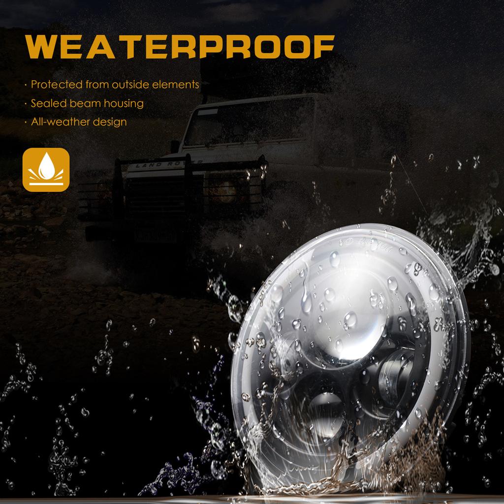 1pc 7 Inch Round Shaped LED Front Headlight Replacement For Jeep Wrangler JK LJ TJ CJ Motorcycles