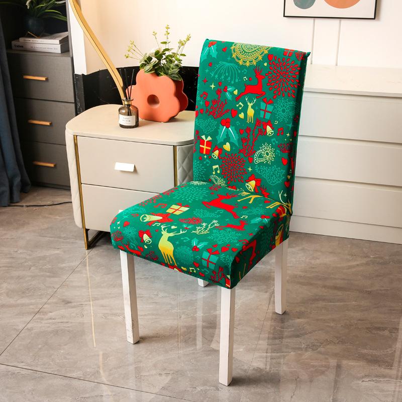 Christmas Decoration Stretch Covers Chair Cover For Dining Room Office Banquet Chair Protector Elastic Material Armchair Cover