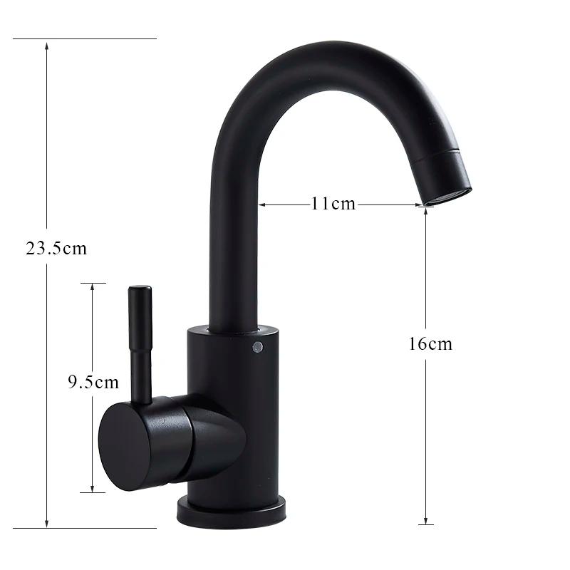 304 Stainless Steel Bathroom Basin Faucet Hot and Cold Wash Mixer Faucet 360 Rotating Sink Faucet Bathroom Single Handle Faucet