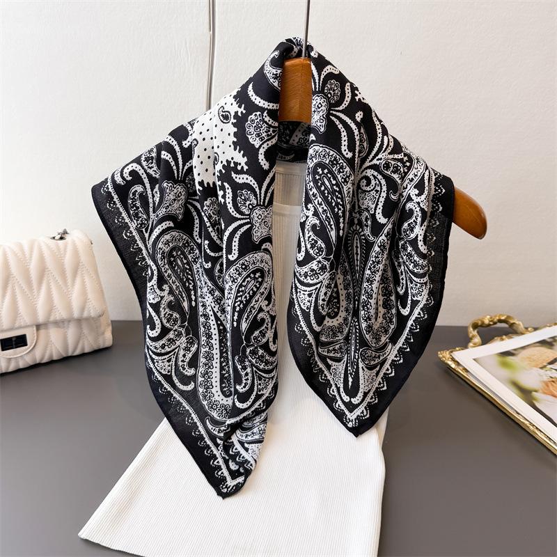 Fei pattern Pace herringbone pattern cotton and linen small square scarf silk scarf imitation velvet headscarf shawl sun protection scarf women's scar