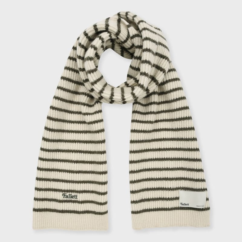 

FALLETT logo wool muffler beige F