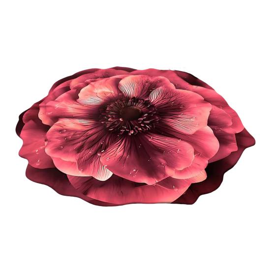 3D Flower Bathroom Rug Anti-Slip Absorbent Floor Mat Realistic Flower Area Rug for Entrance