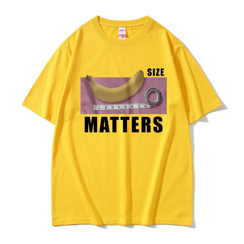 Banana Size Matters T-shirt Funny Meme Shirt Men Women Clothing Casual Fashion T Shirts Fashion Hip Hop Aesthetic Streetwear