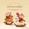 Chinese Zodiac God of Wealth Rocking Horse Ornament - Creative New Year Gift & Decoration