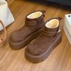 Thick-soled heightening muffin-soled snow boots for women 2025 autumn and winter new thermal cotton shoes velvet short boots for women thickened cot