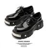 Platform muffin loafers men's small metal nuts small leather shoes British lace-up derby shoes 22988-E