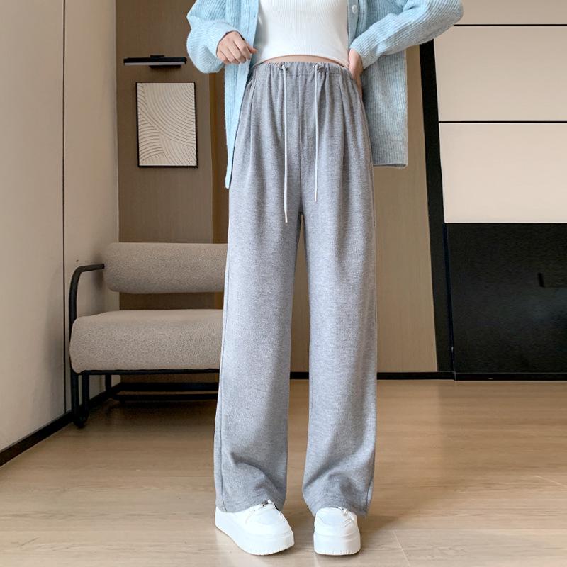 

Spring New Arrival: Maternity Wide-Leg Pants - No Support Band, Comfortable Fit, Casual Straight-Leg Yoga Pants for Pregnancy. One Size [80-110 lbs]