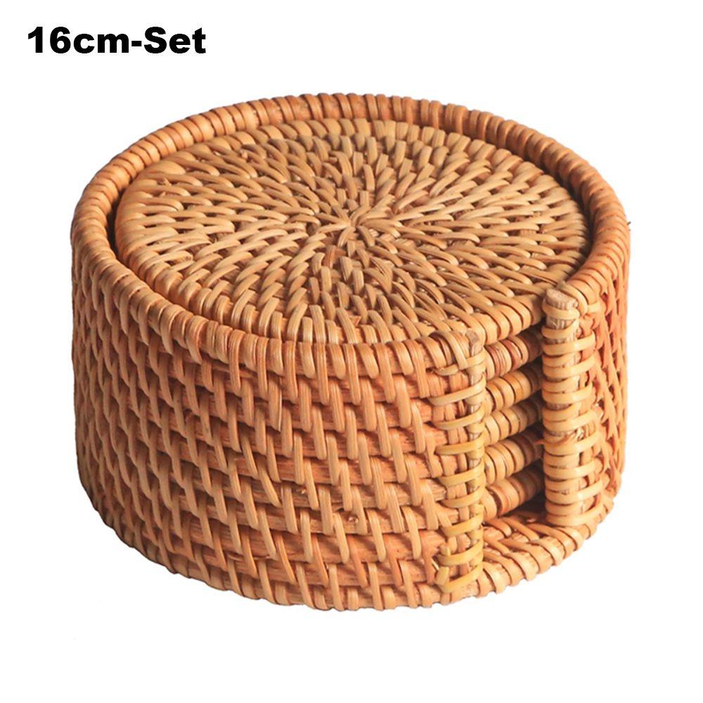 Placemats Insulation Handmade Rattan Coasters Cup Mats Table Padding Bowl Pad
