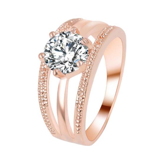 

Элегантное женское многослойное кольцо на палец со стразами, свадебное ювелирное изделие, подарок US 7 золотистый