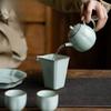 Teiera in Ceramica Cinese Blu Ru Fatta a Mano Pentola Aperta Xishi Bollitore Retrò per la Preparazione del Tè con Infusore Cerimonia del Tè Kung Fu Caffè Ornamenti