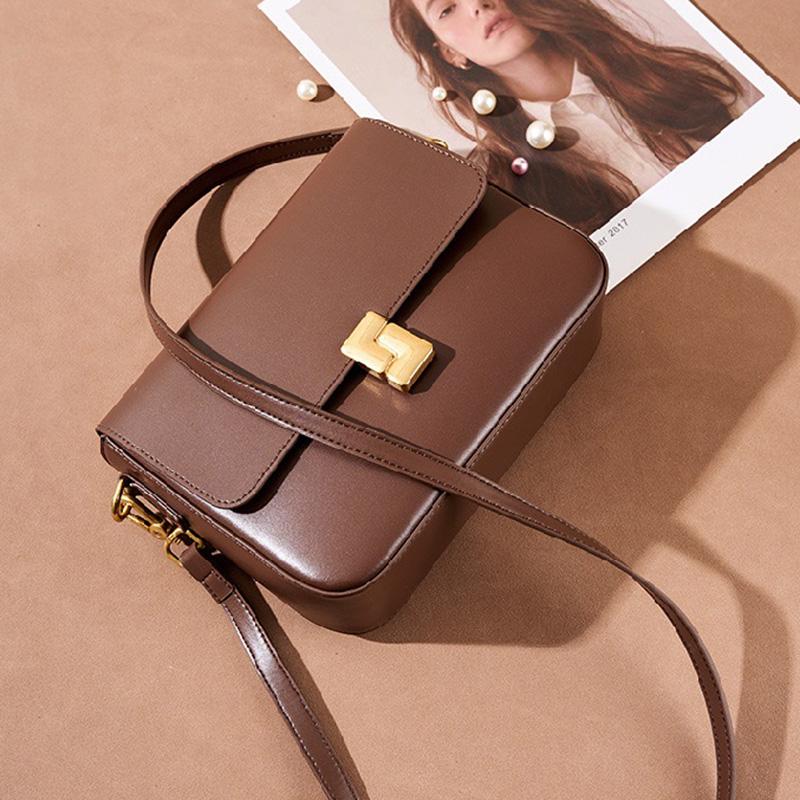 2025 Skórzana Damska Torba Crossbody Luksusowy Design Mała Kwadratowa Torebka Skóra Bydlęca Damska Torba na Ramię do Dojazdów Prezent dla Pań