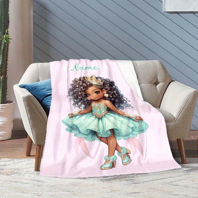 Curly Hair Girl Customize Your Name Blanket Warm Comfortable And Soft Blankets Are Suitable For Home Lunch Break Blanket Office Sofa Sofa Gift To