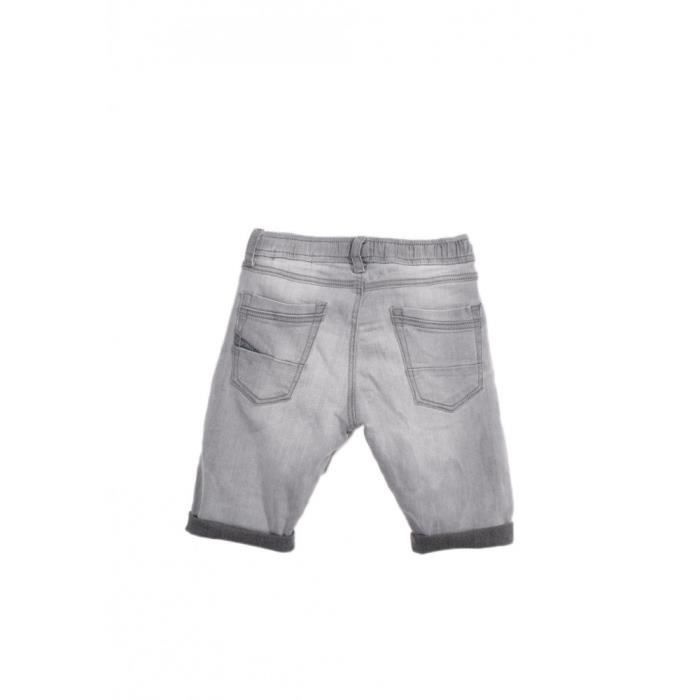 Short en jean - Kaporal - Krow - Bleu délavé - Taille élastiquée - Matière stretch