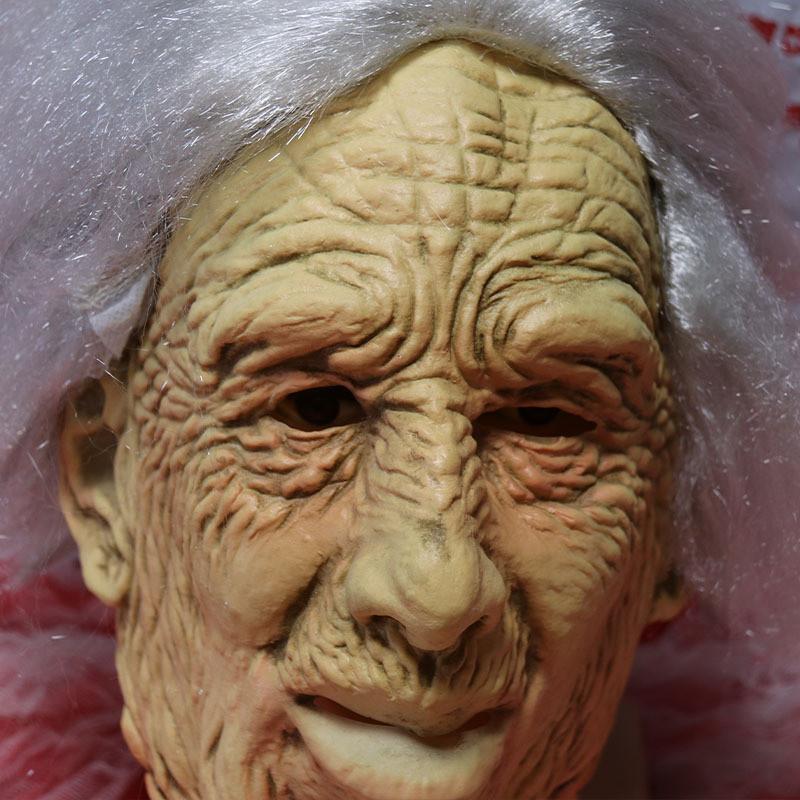 Elderly Mask Face Latex Cosplay Party Costume Accessory For Halloween Festivals