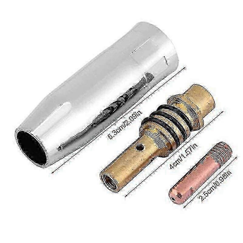 Pontas de contato para soldagem MIG 16 peças bicos de ponta dourada tamanho 0,8 mm