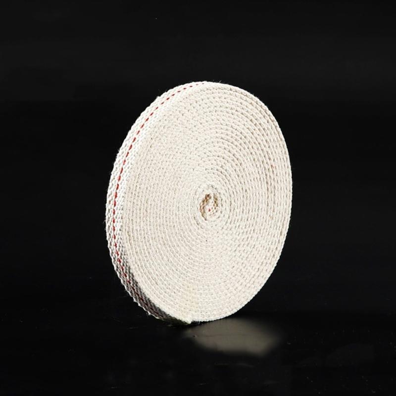 3 Roll Braided Cotton Flat Oil Lamp Cotton Wicks 6.56ft Kerosene Lamp Wick with Stitches Braided For Oil Lamps Candle