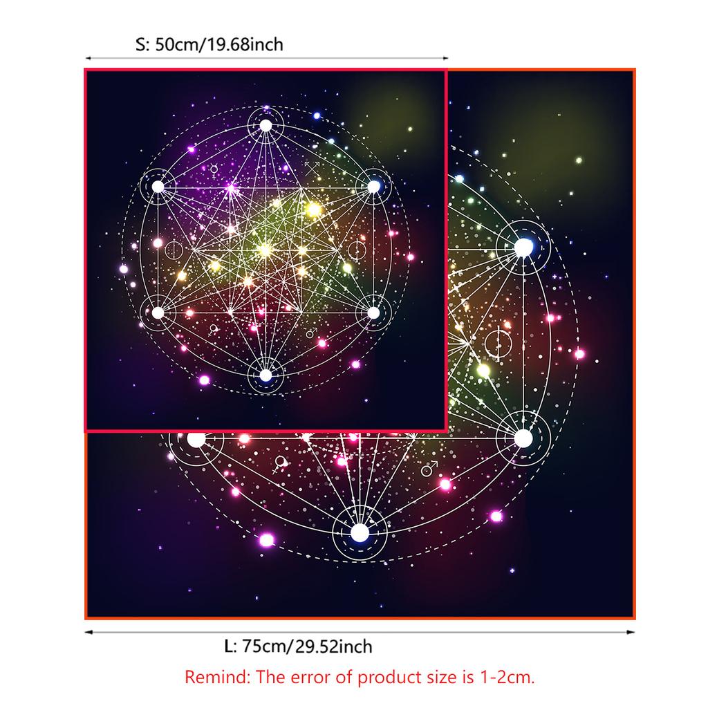 Geometrisches Altar Tuch Tarot Karten Tischdecke Mit Blume des Lebens Design Tarot Karten Lesematte Für Metatron Würfel Hexenhaftes Geschenk