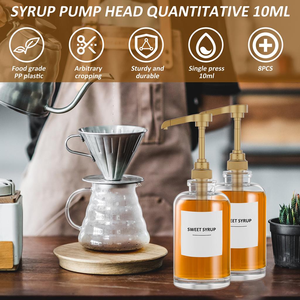 11Pcs Coffee Syrup Pump for 750ml Syrup Bottle Reusable Pump Bottle Dispenser No Dripping Pressed Coffee Syrup Pump Dispenser