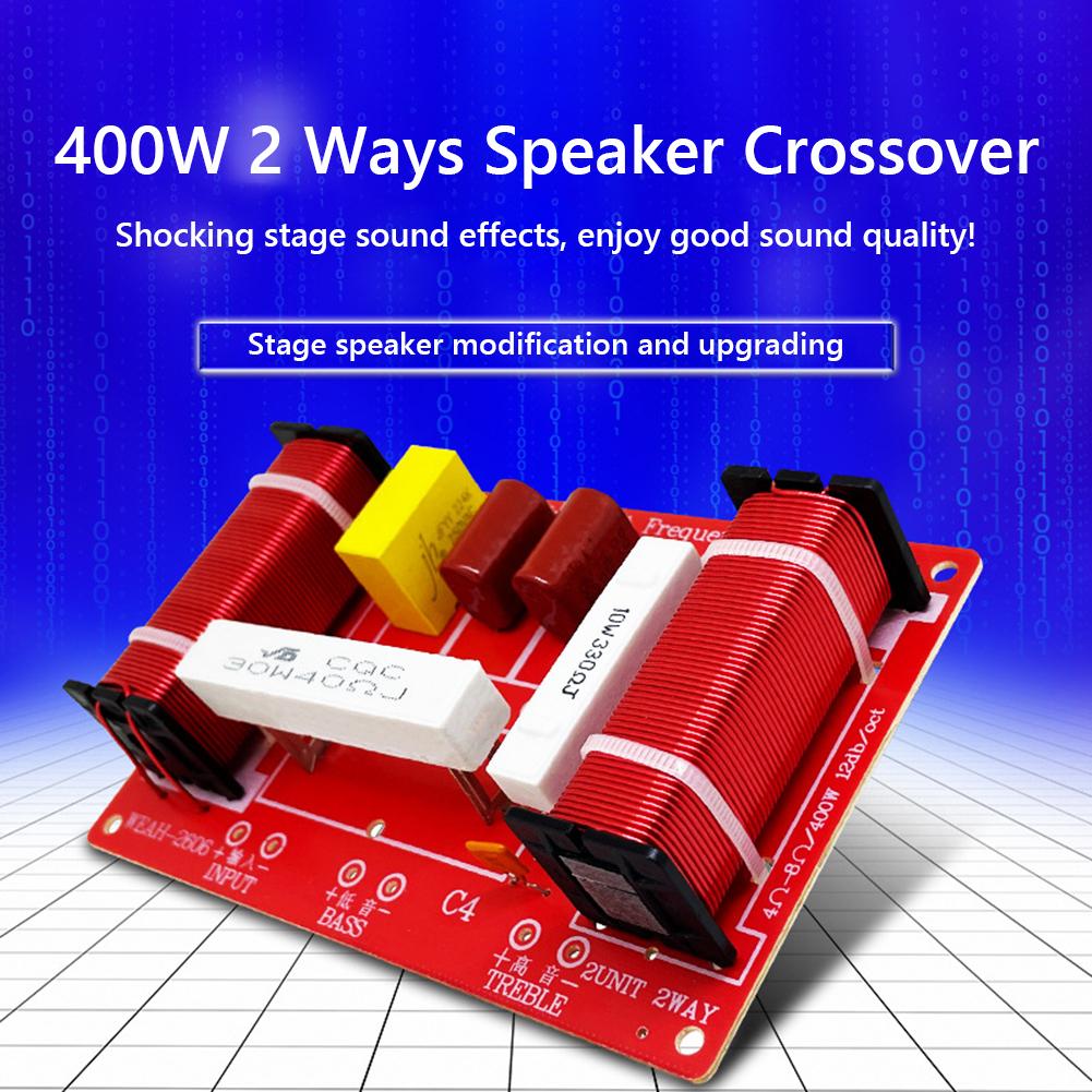 400W Speakers Filter Frequency Divider Treble Bass 2 Ways Audio Filter Circuit Board High Power for Stage Speaker Upgrade
