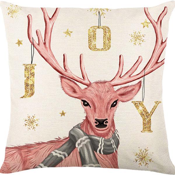Pillow Case Home Decoration Snowman New Cartoon Christmas Sofa Yama Print Pillow Nordic Style Home