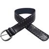 European and American punk round rivet belt, young men's and women's denim casual versatile bead brown wide belt, hot-selling models