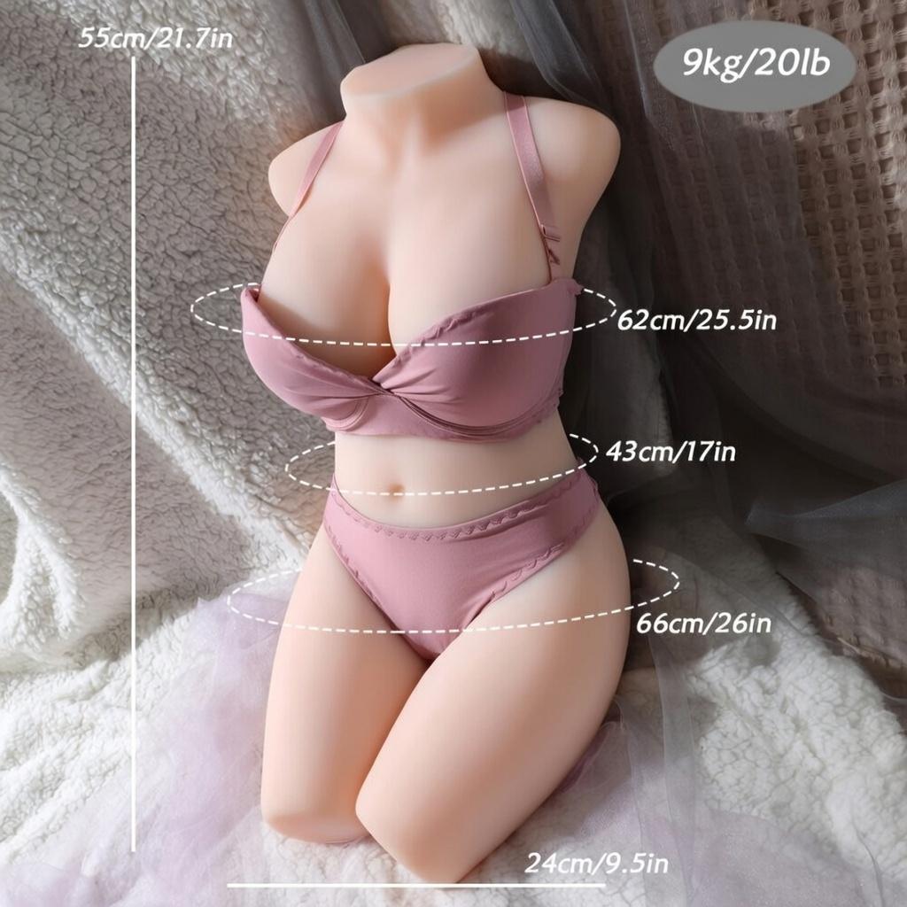 Echte Größe Sexpuppe und TPE-Masturbatoren für Männer Doppelkanäle Anus Männlicher Masturbator Halbkörper Künstliche Vagina