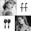 12 Pair Earrings Black Stud Earrings Stainless Steel Hoop Earrings Set Jewelry Piercings for Men Women Punk Gothic Style