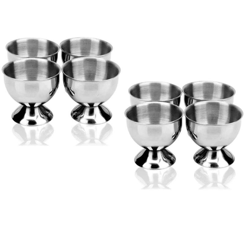 VOFUN-Egg Cup Holder-8Pcs Stainless Steel Kitchen Tool Set-Round Design-Egg Support For Cooking
