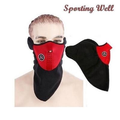 Red Color 3-in-1 Ski Hat, Warm Bicycle Face Mask, Fleece Cycling Mask, Motorcycle, Sport, Snowboard, Scarf