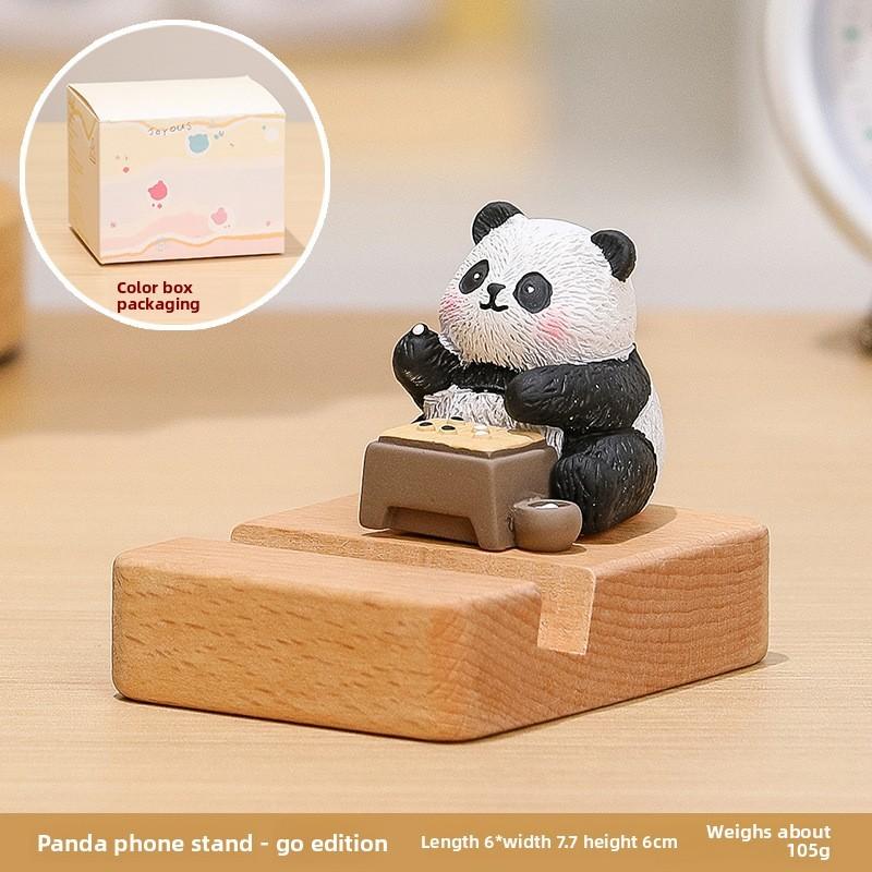 Panda Phone Stand Cute Resin Desk Accessory For Office Gifts And Home Decor