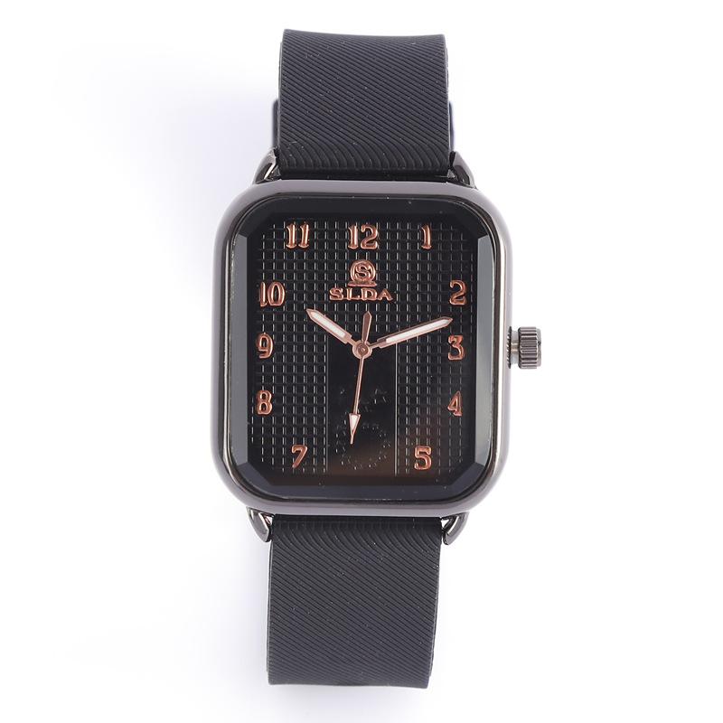 Rectangle Business Casual Men'S Watch Student Fashion Trend Silicone Strap Quartz Watch Men