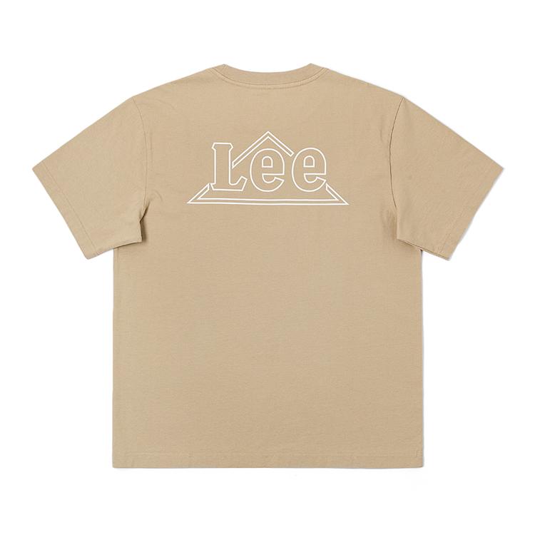 SS25 Comfortable Round Neck Triangle Logo Print Short Sleeve T-Shirt Men Tops Khaki LMT0101673RX00FA07960