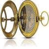 Brass Sundial Compass – 5.08 Cm Push Button Face, Working Pocket Sundial for Hiking & Camping