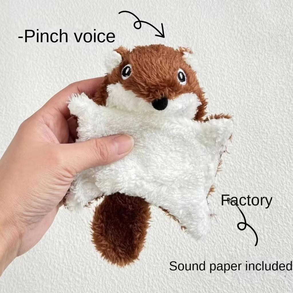 Andiker Knuffeldier, Schattige Vliegende Eekhoorn Vorm Kauwspeeltjes met Piepje & Ritselpapier