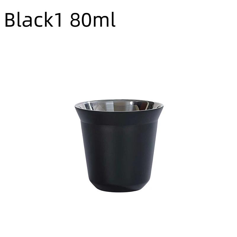 Tazza da Caffè Espresso in Acciaio Inossidabile da 80/160 ml Portatile a Doppio Strato Tazza da Tè per Bevande da Ufficio Mini Tazza da Whisky Vino
