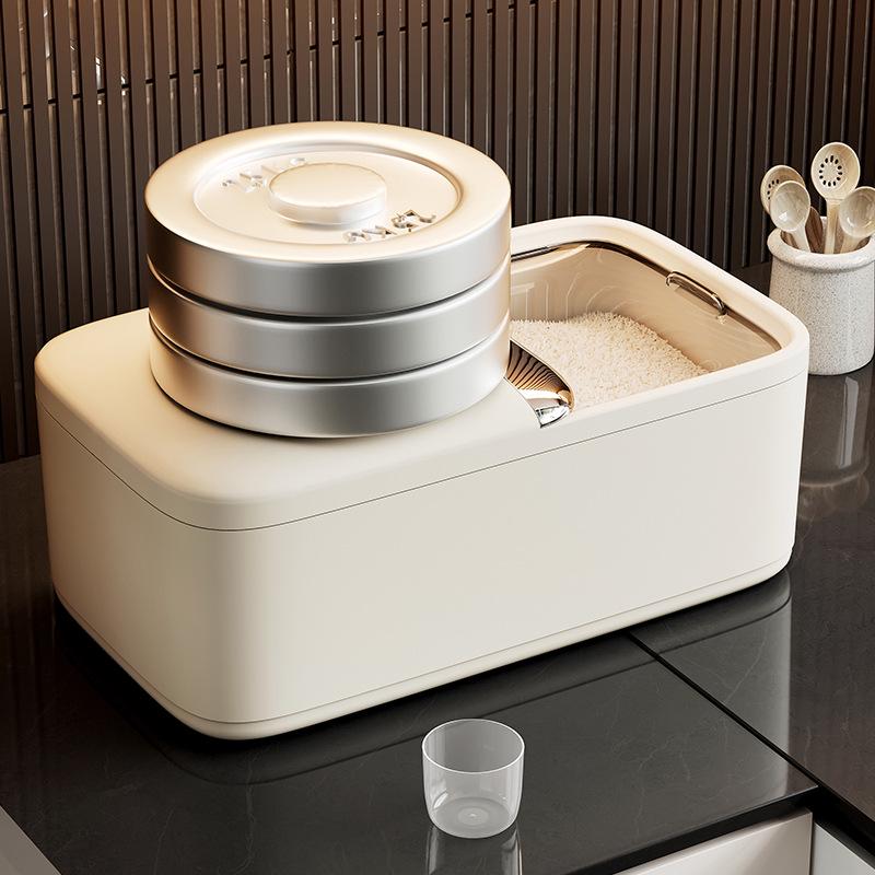 Large Capacity Food-Grade Rice Container with Push-Pull Lid - Insect & Moisture Proof
