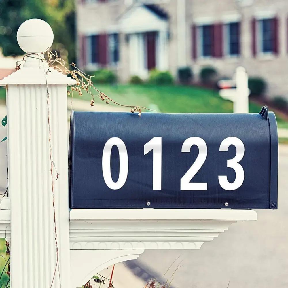 5Pcs Harmless Waterproof Invisible Digital Sticker Reflective Digital Number Label  Mailbox