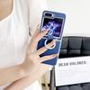 Samsung Z Flip 7 Metalllack Morandi Lederstruktur Ring Schutzhülle