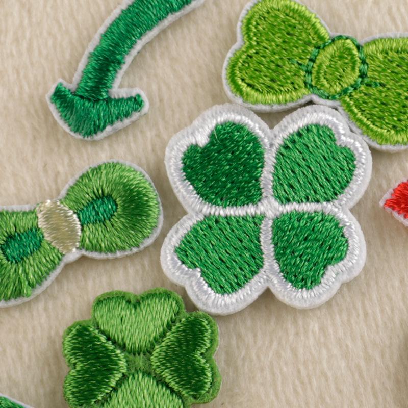 Korean Leaf Line Embroidery Patch - DIY Accessories Sticker