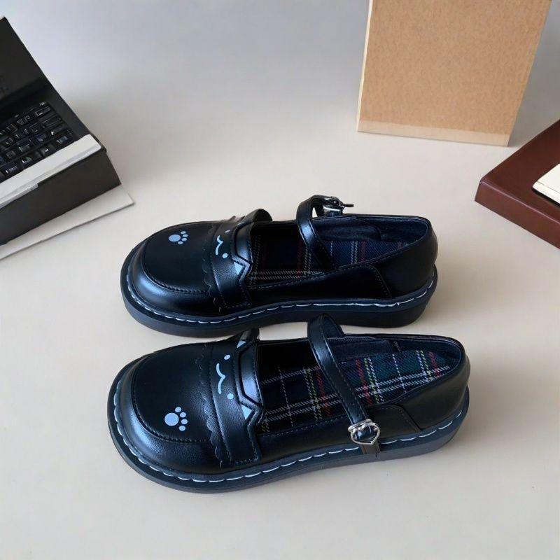 Süßes Kätzchen Lolita kleine Lederschuhe flache weiche Mädchen Student vielseitige Mary Uniform Einzelschuhe braun lo