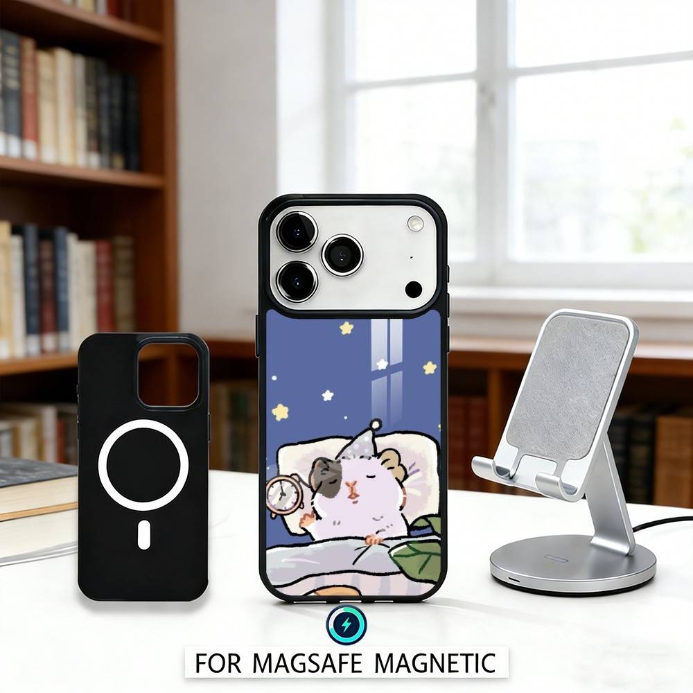 H-Healing Guinea Pig Phone Case For iPhone17,16,15,14,13,12,Pro,Max,Magnetic For Magsafe Wireless Charging