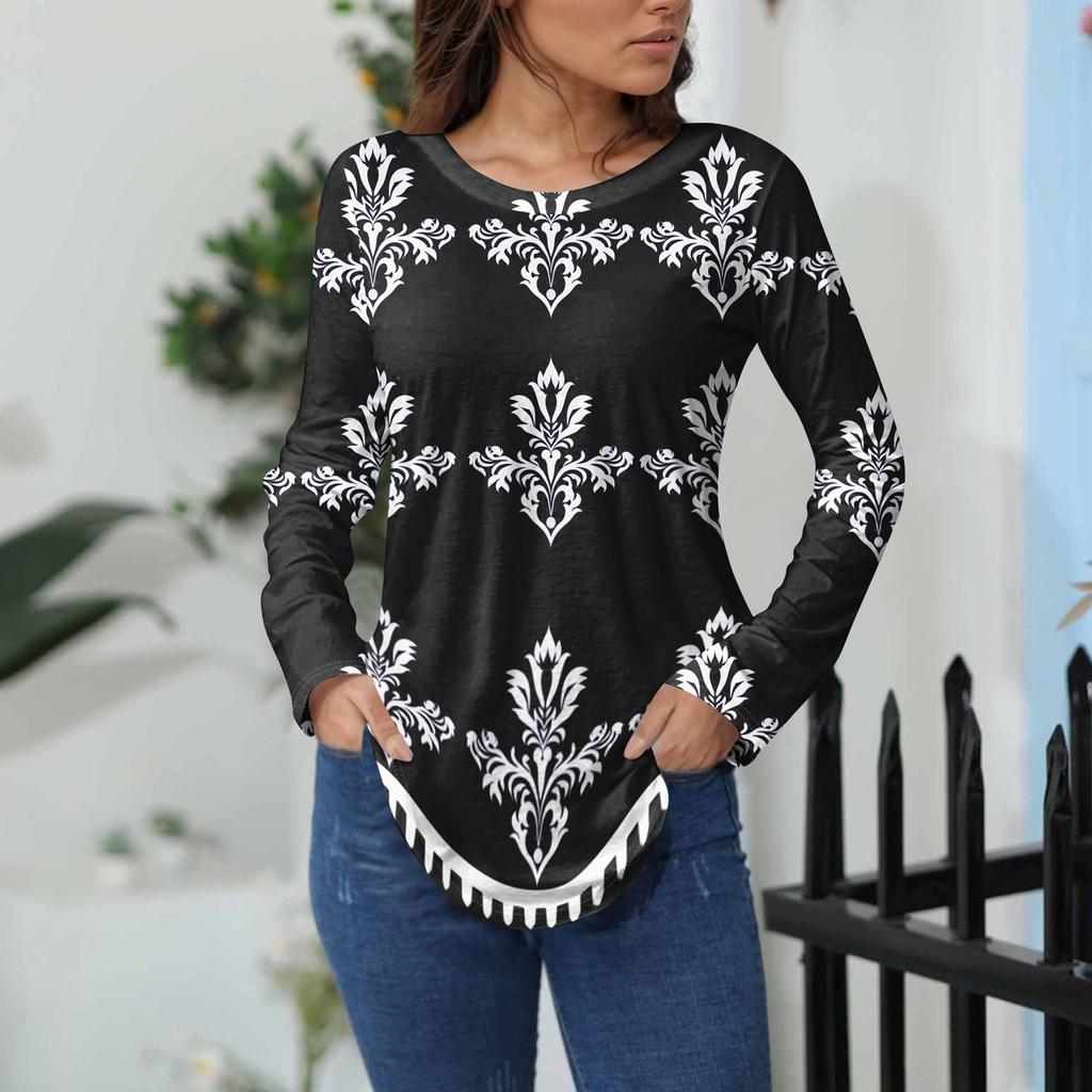 Camisetas para Mujer Otoño Casual Camisetas de Manga Larga Sudadera Estampado Gráfico Vintage Top Jersey Día de San Valentín